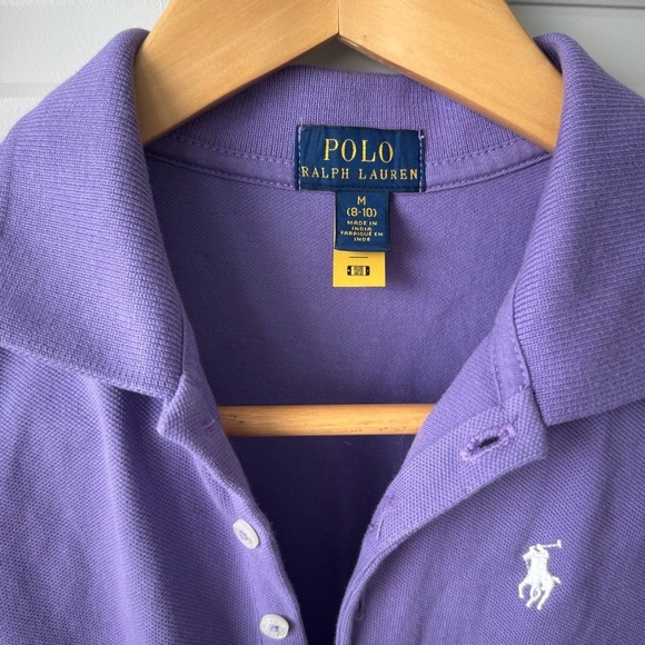 Polo Ralph Lauren girls purple button up romper size medium - Picture 3 of 7